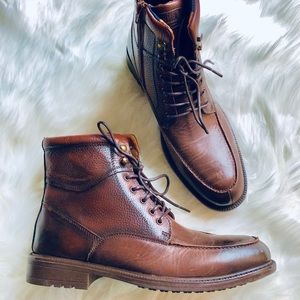 Steve Madden P-Gabun Mens brown leather zipper